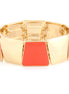Gold And Coral Tribal Squared Bracelet