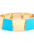 Gold And Turquoise Tribal Squared Stretch Bracelet