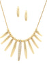 Gold-Tone Metal Crystal Necklace And Earring Set