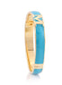 Turquoise And Gold "M" Hinged Bracelet