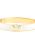 White And Gold "M" Hinged Bracelet