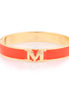 Coral And Gold "M" Hinged Bracelet
