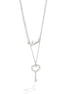 Double Rows With Key And Love Pendant Necklace