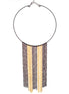 Gold And Black Choker Necklace With Gold And Black Hanging Chains