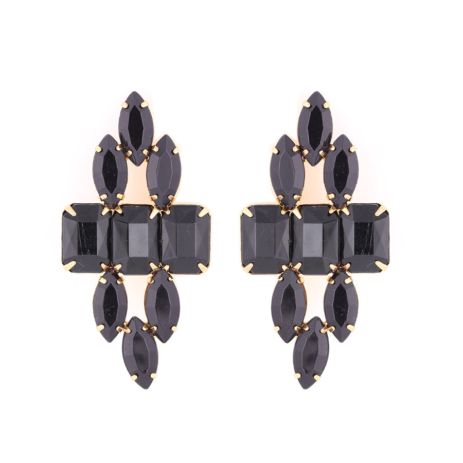 BLACK STATEMENTE EARRINGS  #SQA196E413 (GH2)