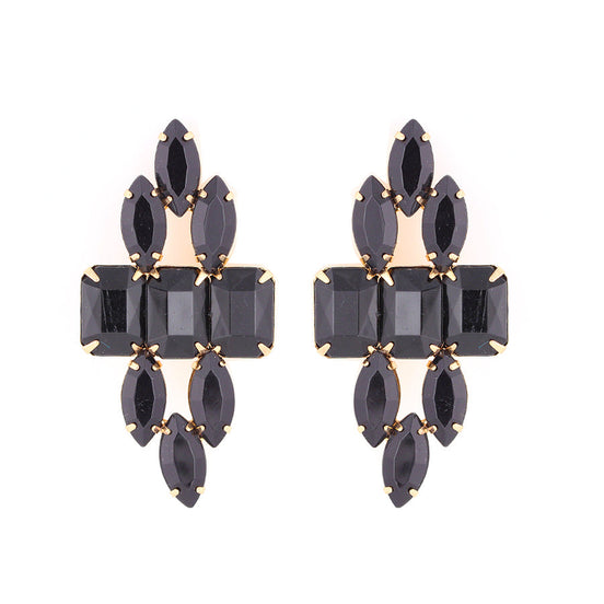 BLACK STATEMENTE EARRINGS  #SQA196E413 (GH2)