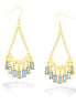 Gold Chandelier Earrings With Turquoise Plates