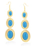 Turqiouse And Gold Oval Drop Indian Style Earrings