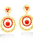 Red And Gold Indian Round Drop Earrings