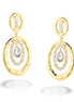 Gold And Crystal Round Drop Earrings