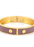 Gold-Tone Metal Turquoise Love Hinged Bracelets