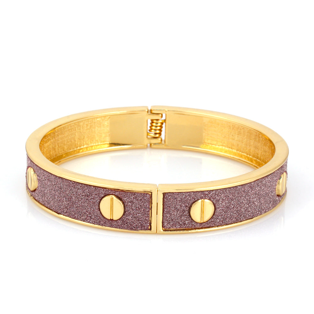 Gold-Tone Metal Turquoise Love Hinged Bracelets