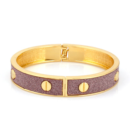 Gold-Tone Metal Turquoise Love Hinged Bracelets