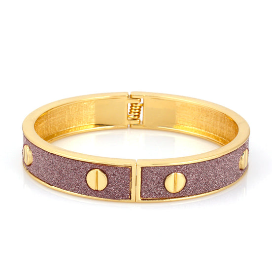 Gold-Tone Metal Turquoise Love Hinged Bracelets