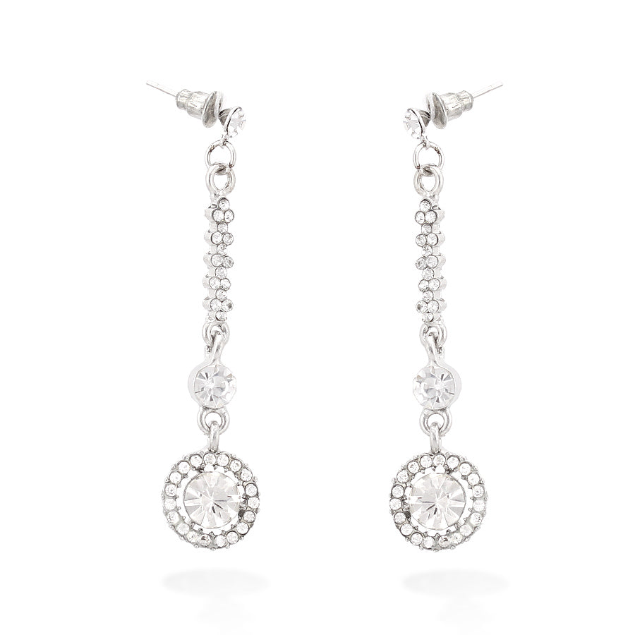 SILVER CRYSTAL EARRINGS  #FW5521-R-07 (OD24)