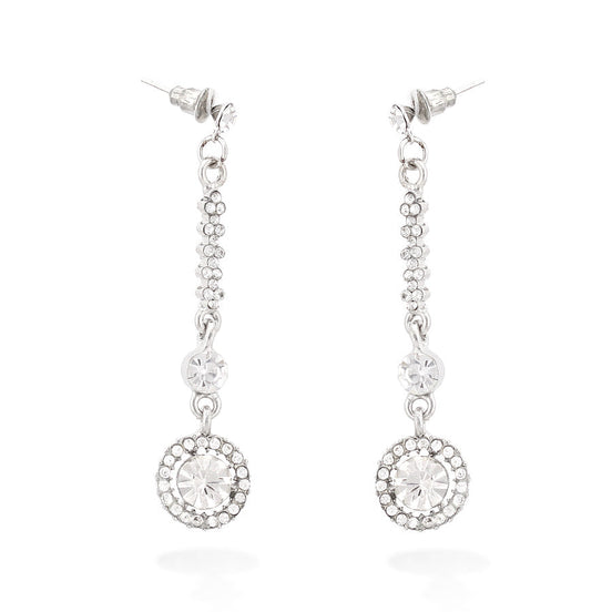 SILVER CRYSTAL EARRINGS  #FW5521-R-07 (OD24)