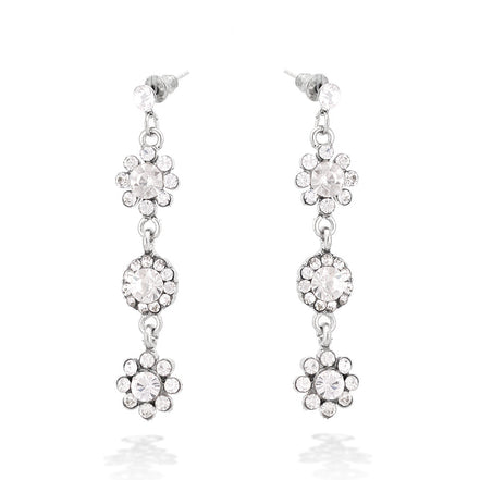 SILVER CRYSTAL EARRINGS  #FW5521-R-09 (OD22)