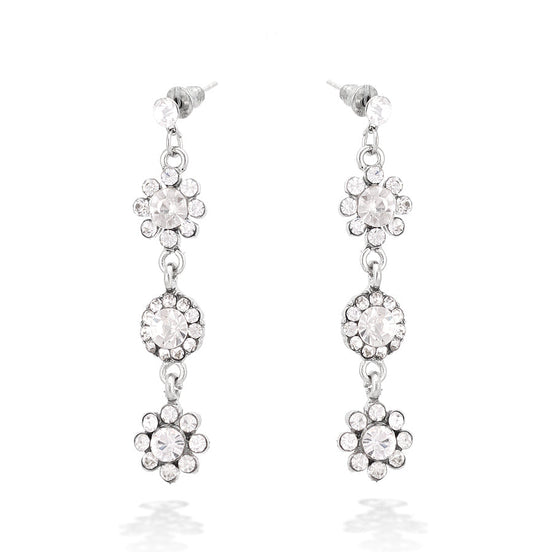 SILVER CRYSTAL EARRINGS  #FW5521-R-09 (OD22)