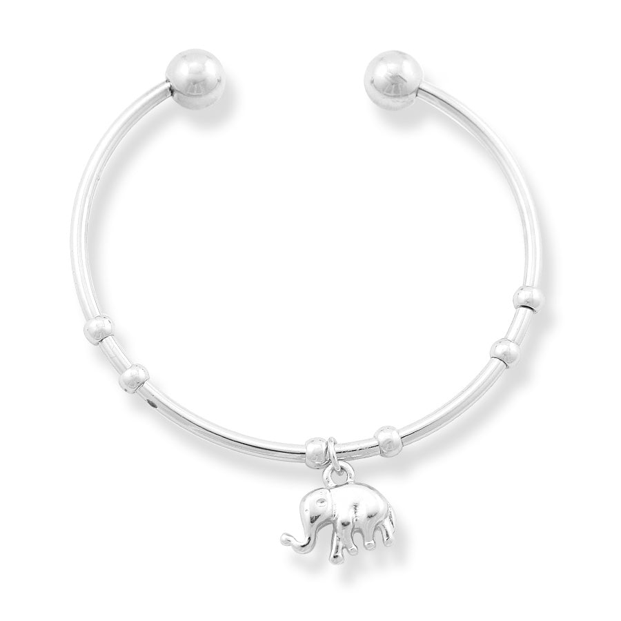 HNNB82361SILVER- TONE ELEPHANT CHARM BRACELETS (LF6/HD1)