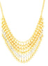 Gold-Tone Metal Balls With White Crystal Necklace