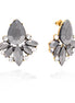 Gold-Tone Faceted Hematite And Crystal Earrings