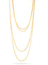 Gold-Tone White Crystal Long Chain Necklace