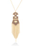 Gold-Tone Metal Long Chain Tassel Necklace