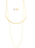 Gold-Tone 2 Layered Necklace And Earrings Set
