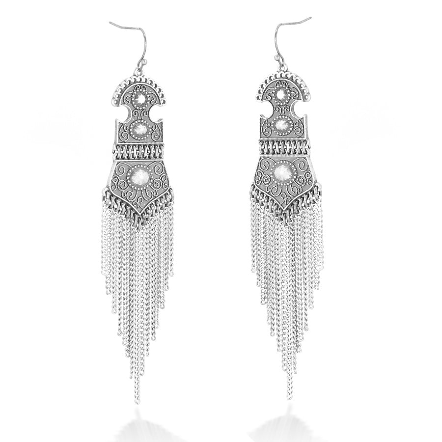 Silver-Tone Tassel Earrings