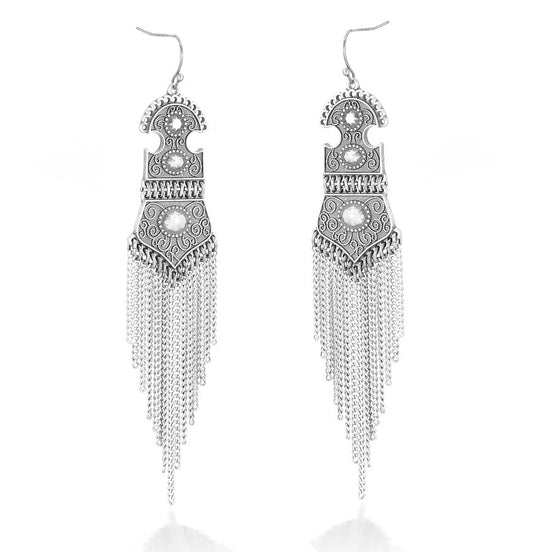 Silver-Tone Tassel Earrings