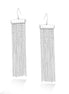 Silver-Tone 12 Row Chain Tassel Earrings