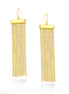 Gold-Tone 12 Row Chain Tassel Earrings