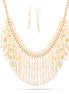 Gold-Tone Metal White Pearl Necklace