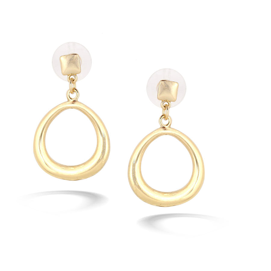 Gold-Tone Metal Teardrop Earrings