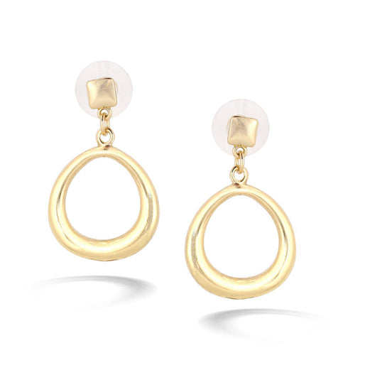 Gold-Tone Metal Teardrop Earrings