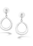 Silver Tone-Metal Teardrop Stud Earrings
