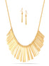 Gold-Tone Metal Layered Necklace And Arrings Set