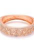 Tazza-Rose Gold-Tone Metal  Rhinesstones Hinged Bracelets