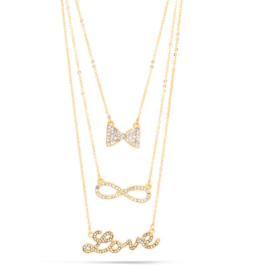 Gold-Tone Metal 3 Layered Necklace