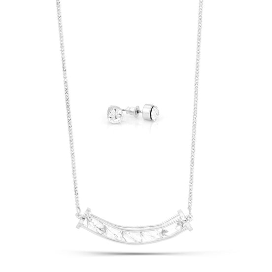 Silver-Tone Metal Crystal Pendant