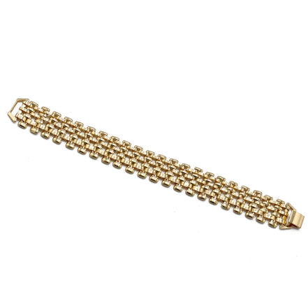 Gold Polished Wide Panther Link Chain Wrap Around Bracelet #BL15040367-R03