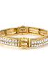 Gold-Tone Metal White Crystal Stretch Bracelets