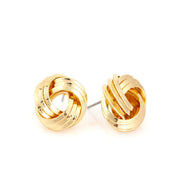 Gold Tone Metal Love Knot Post Eaerrings