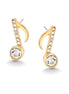 Tazza-Gold-Tone Metal Music Note Crystal Stud Earrings