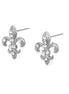 Tazza-Rhodium-Tone Metal Crystal Stud Earrings