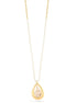 Taza-Gold-Tone Metal Cream Teardrop Pendant Necklae