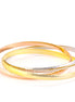 Tri-Colored Tone Brushed Metal Set Of Three Bangles
