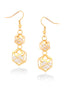 Taza-Gold-Tone Metal White Crystal Drop Earrings