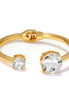 Gold-Tone Metal White Crystal Hinged Bracelets