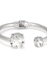 Rhodium-Tone Metal White Crystal Hinged Bracelets